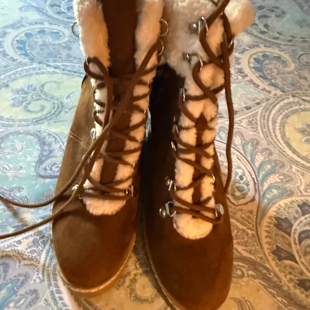SM New York Brown Lace-Up Winter Boots